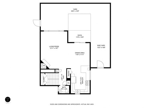 Floor plan for 3 beds, 3.5 baths